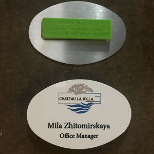 oval sublimated name tags with magnet
